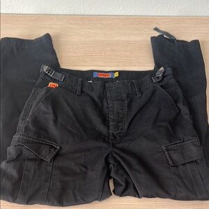 Black Straight Cargo Jeans